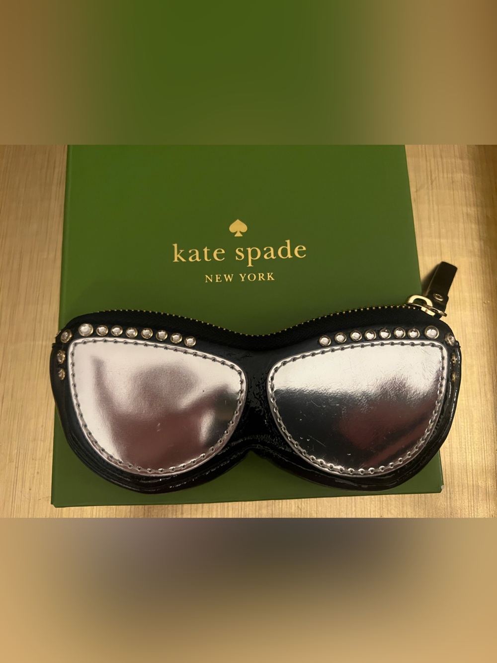 kate spade Black and Silver Sunglasses-Shaped Card & Key Holder